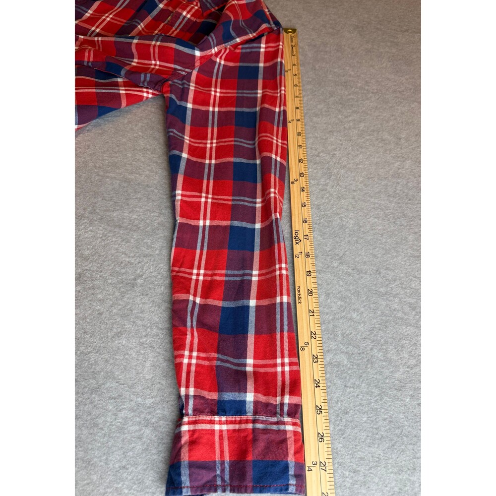 Hollister California Plaid Button Front Shirt Red Blue White Size Medium - Picture 5 of 9